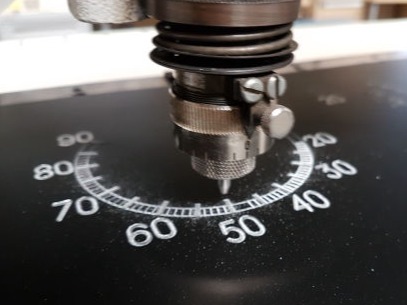 Making a replacement instrument dial for a vintage car