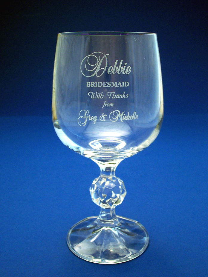 Engraved wine glass