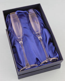 Gift boxed champagne flutes