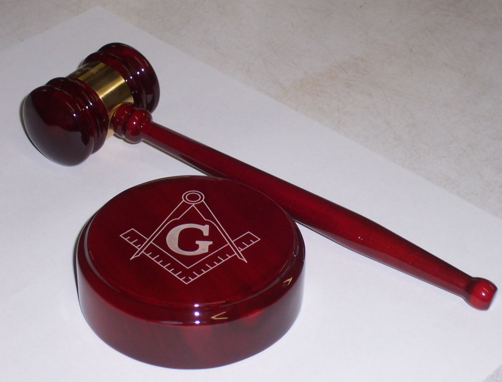 Rosewood gavel set with engraving