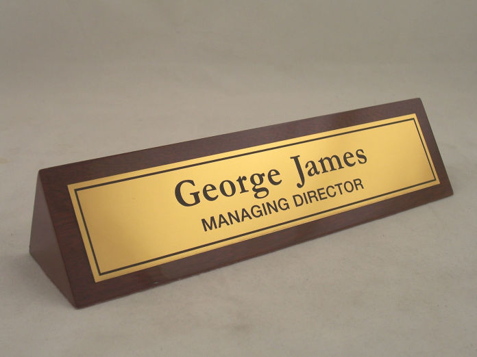 Walnut timber name bar