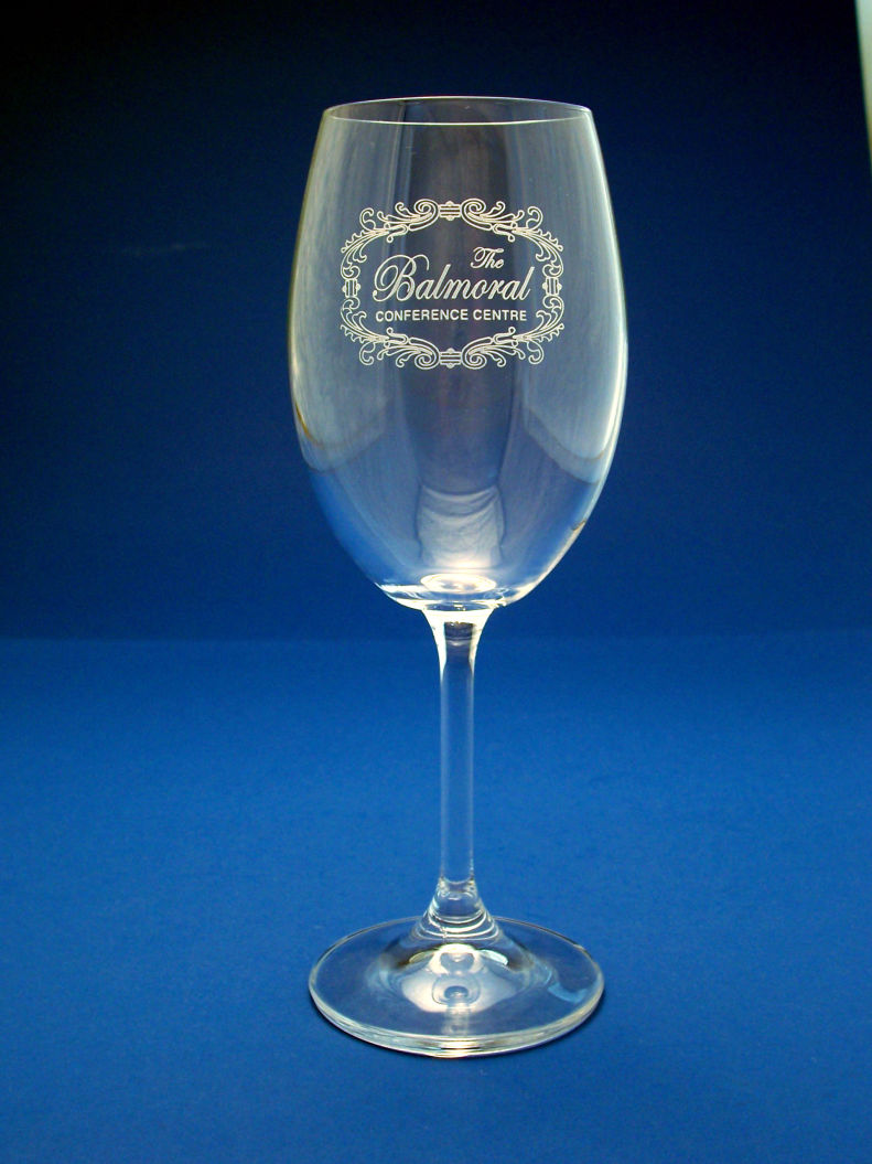 Engraved wine glass